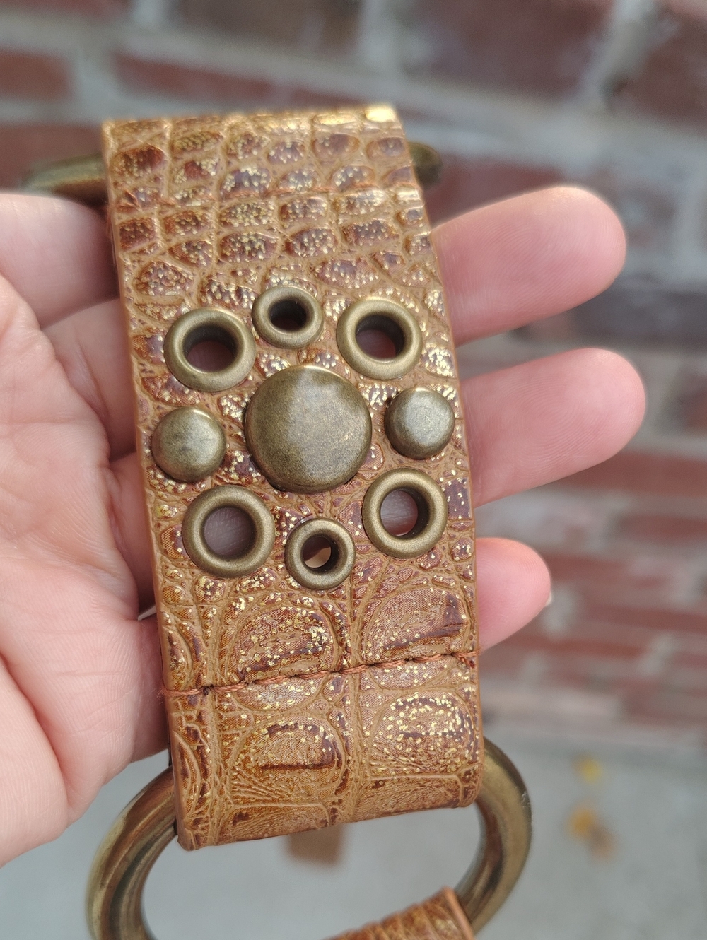 Vintage Guess Leather Studded Double Loop Buckle Belt Country Rodeo Western Y2K - Picture 12 of 15